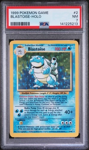 1999 POKEMON GAME #2 BLASTOISE-HOLO PSA 7
