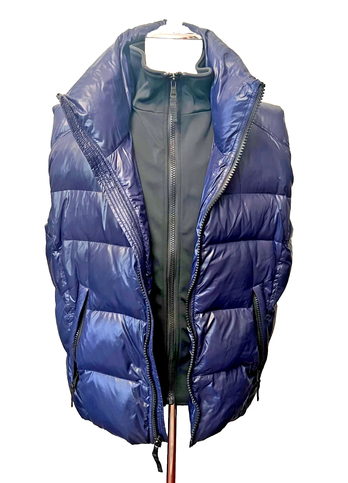 S13 New York Men’s XL Down Puffer Vest Jacket Full Zip Navy Blue Urban Winter