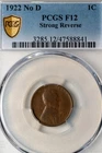 1922-D NO D Strong Reverse PCGS Fine 12
