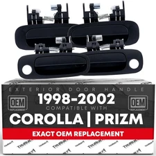 4-Piece Exterior Door Handle Set for 1998-2002 Toyota Corolla, Textured Black