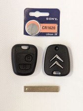 🔝TELECOMANDO 2 Tasti + CHIAVE + BATTERIA CITROEN C1 C2 C3 AYGO ✅LAMA LARGA