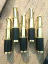 Lot Of 5 unit Marine Nautical Brass Telescope Vintage Leather Grip Spyglass
