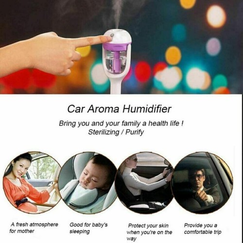 Car Air Humidifier Diffuser Aroma Mist Purifier Ultrasonic Essential Oil Mini - Picture 2 of 20