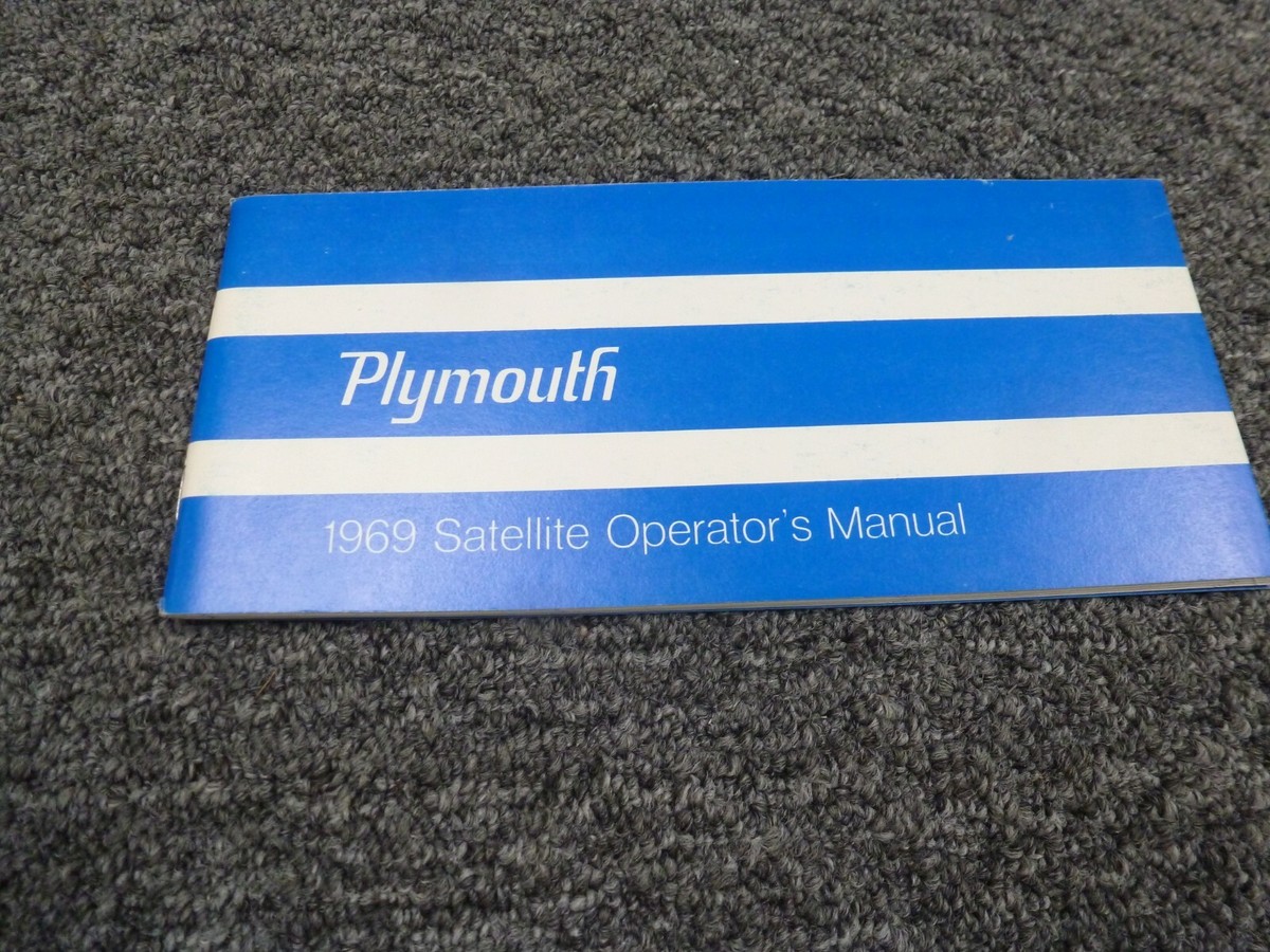 1969 Plymouth Satellite Owner Operator Manual User Guide Sport 