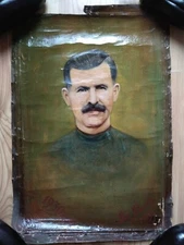 RARE antique vintage Oil Russian Painting Portrait man USSR Socialist realism 