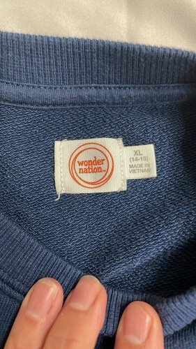 Wonder Nation Girls' Navy Blue Long Sleeve Graphic Sweatshirt Size XL (14/16) - Picture 3 of 5