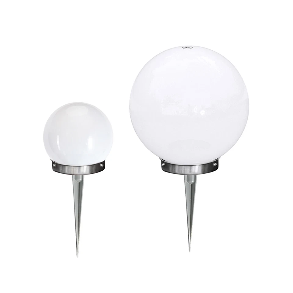 Solar Kugelleuchten Set 15cm & 30cm Veranda Lampe Edelstahl Wege Aussen Lampen - Bild 3 von 3