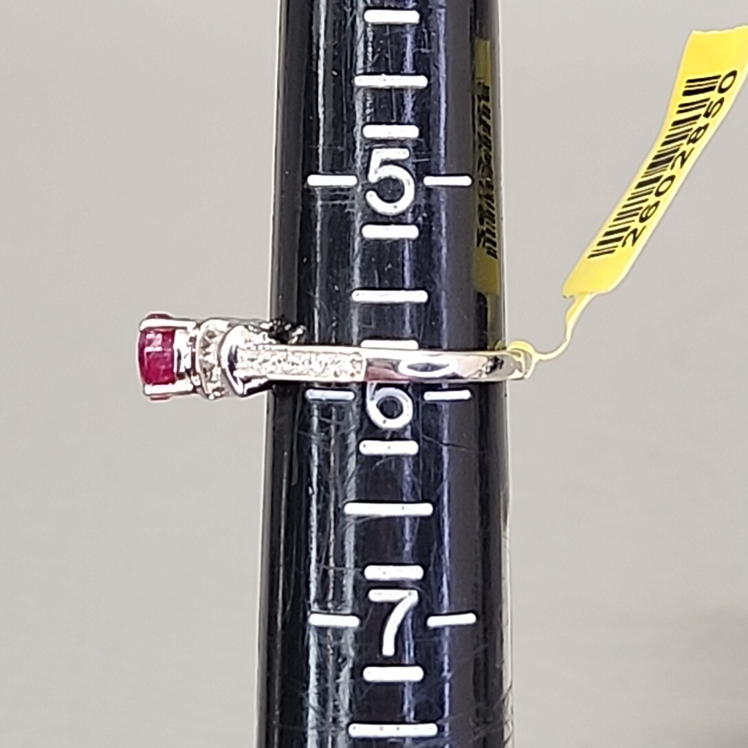 Ruby Ring Cocktail Red Lab Created White Topaz St… - image 9