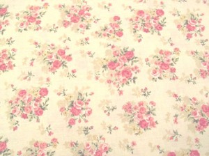 69-034-Remnant-Cottage-Shabby-Chic-Mary-Rose-2140Y-14A-Beige-Rose-Bouquets-Fabric