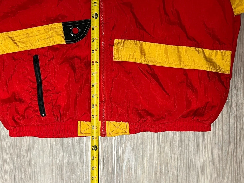 Everlast Мужская винтажная Y2K пуховик куртка красный / желтый, размер M - Изображение 2 из 4