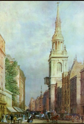 Mary-le-Bow London Kirche Gemälde Medici Gesellschaft Postkarte 