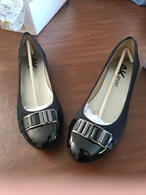 Anne Klein Sport Women's Size 10M Black Slip On Flat Shoes AK7ABANDONED-  NIB