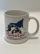 Marine land coffee mug niagra falls Canada killer whales, vintage, closed amusem