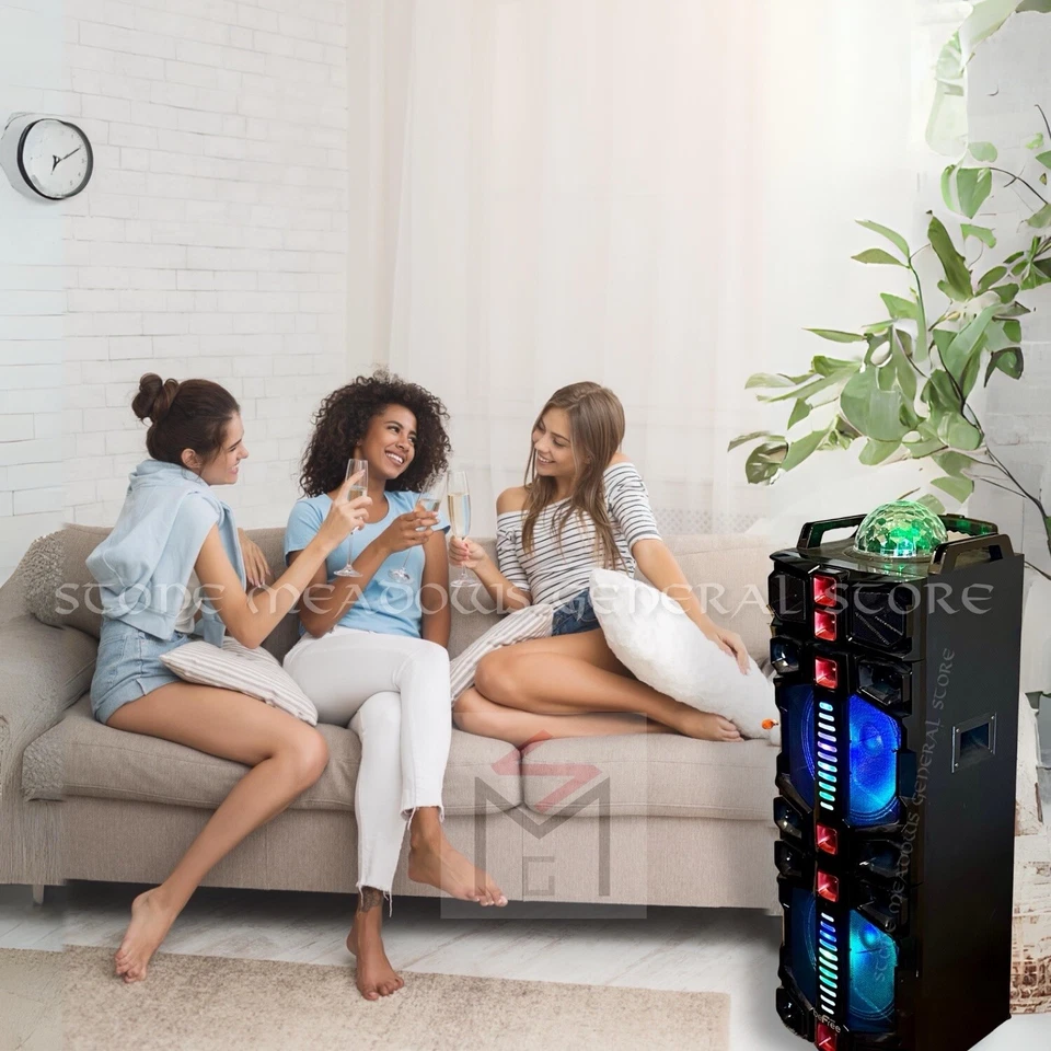 beFree 3000W Dual 12" Subwoofer Bluetooth PA DJ Party Speaker w Warranty Mic USB - Image 2 of 4