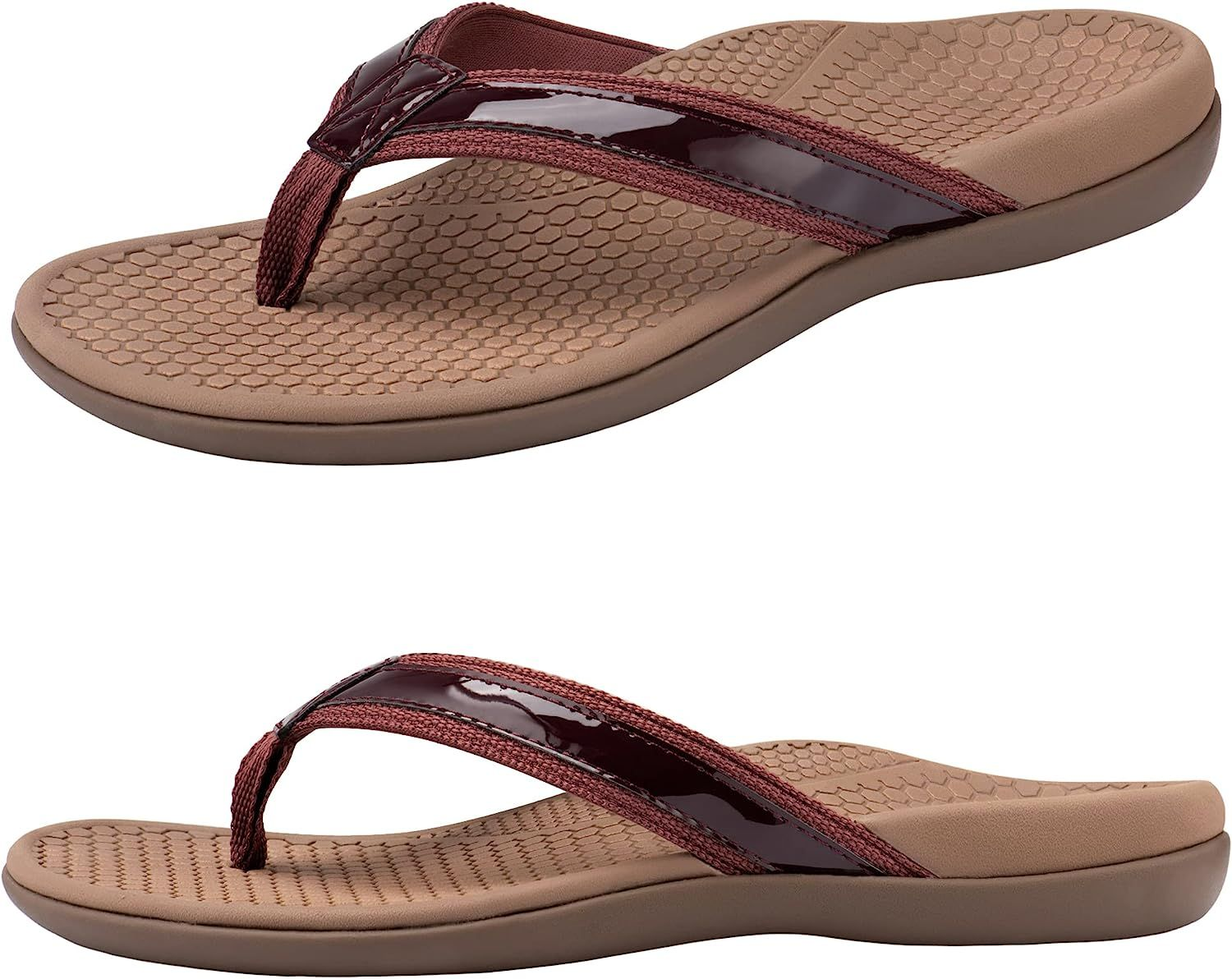 Everhealth Orthotic Flip Flops for Women Arch Support Sandals, 8.5