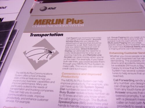 HUGE LOT Vintage 1980's AT&T Merlin Telephone System Brochures Data Sheet - Picture 8 of 12