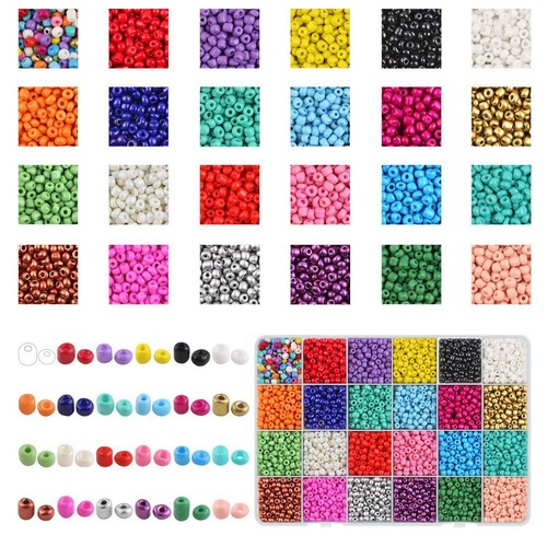 Kit de cuentas de 23 colores 2 mm 3 mm 4 mm diminuto vidrio opaco redondo cuentas espaciadoras hágalo usted mismo - Imagen 6 de 10