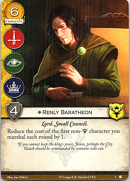 baratheon card sleeves Renly Baratheon Game Of Thrones CCG Take The Black