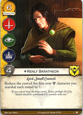 Renly Baratheon Game Of Thrones CCG Take The Black | eBay Renly Baratheon Game Of Thrones CCG Take The Black | eBay