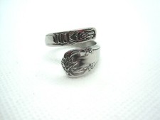 Stainless Steel Thumb Spoon ring square bottom-size 9 -smooth and sturdy