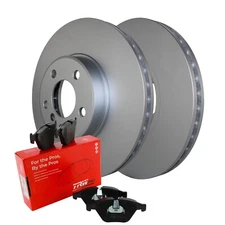 Front Brake Kit 332mm Disc Rotors and TRW Pro Low-Metallic Pads For BMW E53 X5