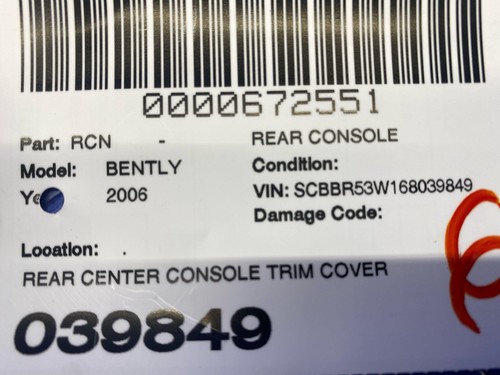 2006-2012 BENTLEY CONTINENTAL FLYING SPUR REAR CENTER CONSOLE TRIM COVER PANEL - Picture 15 of 15