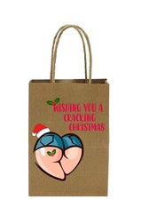 Rude Gifts Bag, Brown Gift Bag All  in the Name Of Fun Have a Cracking Christmas