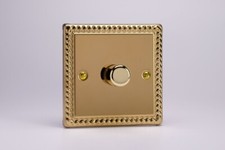 Varilight Classic Georgian Brass Effect Range - Black Inserts & Black Switches
