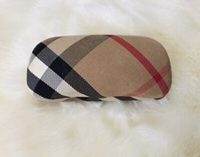 Burberry Nova Check Plaid Eyeglass Sunglass Clam Shell Glasses Hard Case