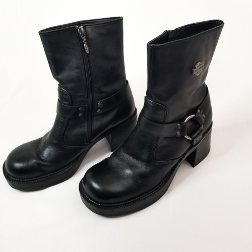 WOMEN'S HARLEY DAVIDSON 8.5 BLACK LEATHER PAVEMENT