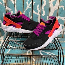 Nike Air Huarache Run Black/Peach/Bold Berry Trainers 654280-001 Youth 6Y/W7.5