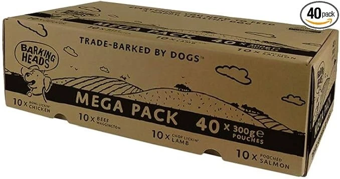 Wet Dog Food Pouches - Mega Variety Pack - Natural & Grain-Free (40 x 300g)