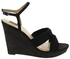 G.I.L.I. Knotted Front Wedge Ankle Strap Kahlie Black