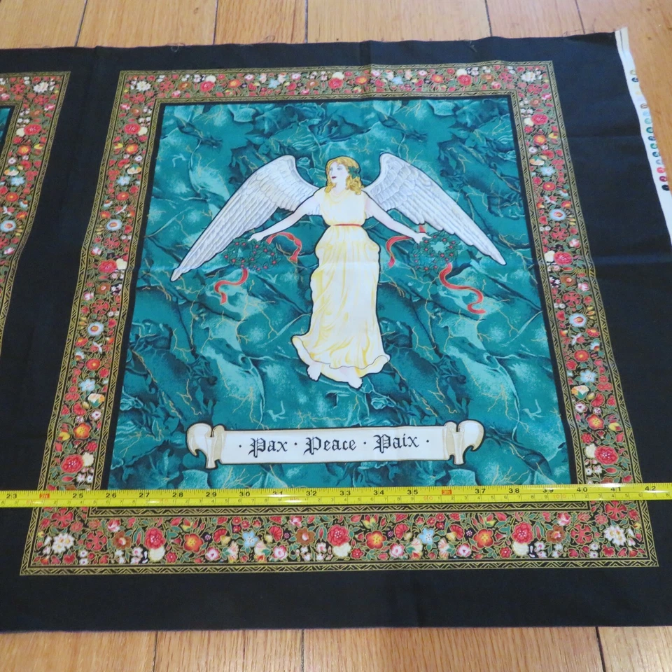 Northcott Tidings of Joy Bonnie Stratton Angel Quilt Cotton Panel 22.75" x 44 - Image 3 of 4