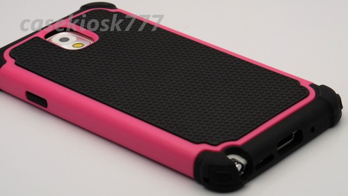 For Samsung Galaxy Note III 3 black hot pink soft hard case 3 layer % heavy duty - Picture 3 of 3