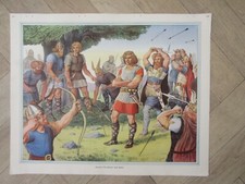 Antique School educational Lithograph Print - Baldur the bright and bold