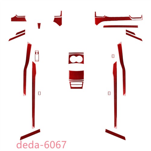 Juego completo de molduras interiores de fibra de carbono rojo 30 unidades para Tesla Model X 2016-20 S 12-20 - Imagen 2 de 10