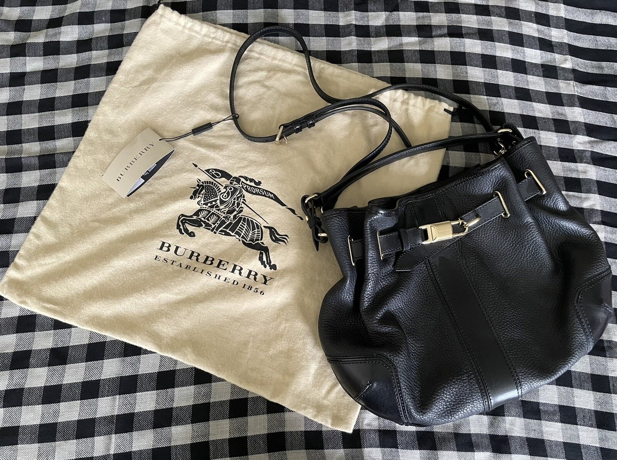 NWT BURBERRY Black Leather Willenmore Hobo/Crossbody Bag | eBay