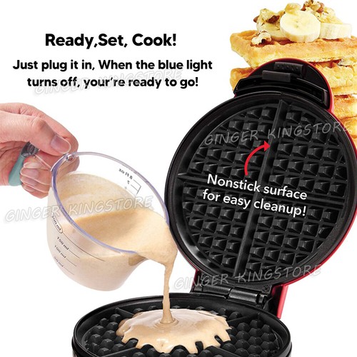 Mini Waffle Maker Non Stick Baking Pan Pancake Heating Breakfast Making Machine - Picture 3 of 10