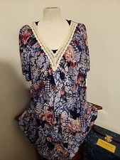 70s Vintage Mid Length Nightgown Floral Signed Lorraine Size Large