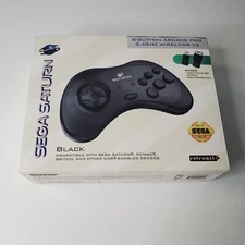Retro-bit SEGA Saturn 8-Button Arcade Pad 2.4GHz Wireless Clear Controller