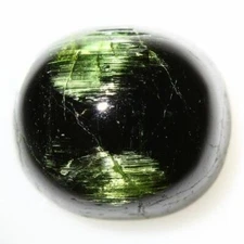 15.715 Ct FIERY HUNTER GREEN OVAL 100% NATURAL TOURMALINE CAT'S EYE UNHEATED