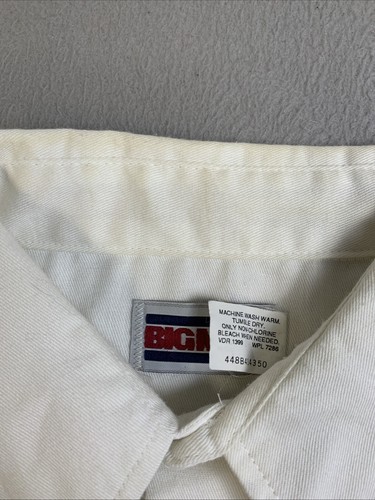 Big Mac Shirt Men's White Size XL Tall 17-17.5 Button Up Front Pockets Collard - Picture 8 of 13