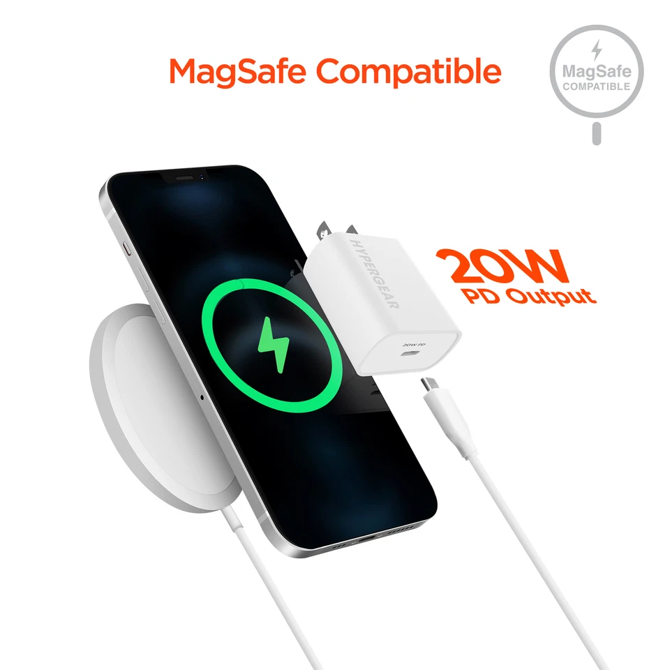 Cargador de Pared HyperGear 20W USB-C PD Blanco, Compatible con Smartphone Carga Rápida Foto 4 de 4
