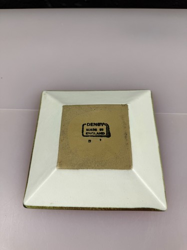 Denby Hand-Painted Glyn Colledge Square Leaves Dish 5.25" - Picture 4 of 4