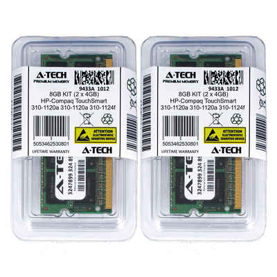 8GB KIT 2 x 4GB HP Compaq TouchSmart 310-1120a 310-1124f 310-1125f Ram Memory