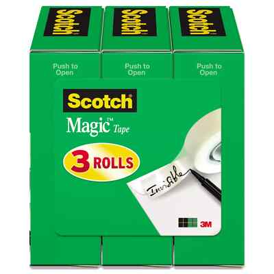 Scotch Magic Tape Refill 3/4'' x 1000'' Clear, 3 Pack