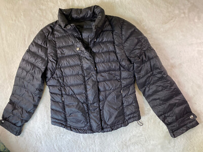 Calvin Klein Puffer Jacket Womens Sz M Black Duck Down Feather