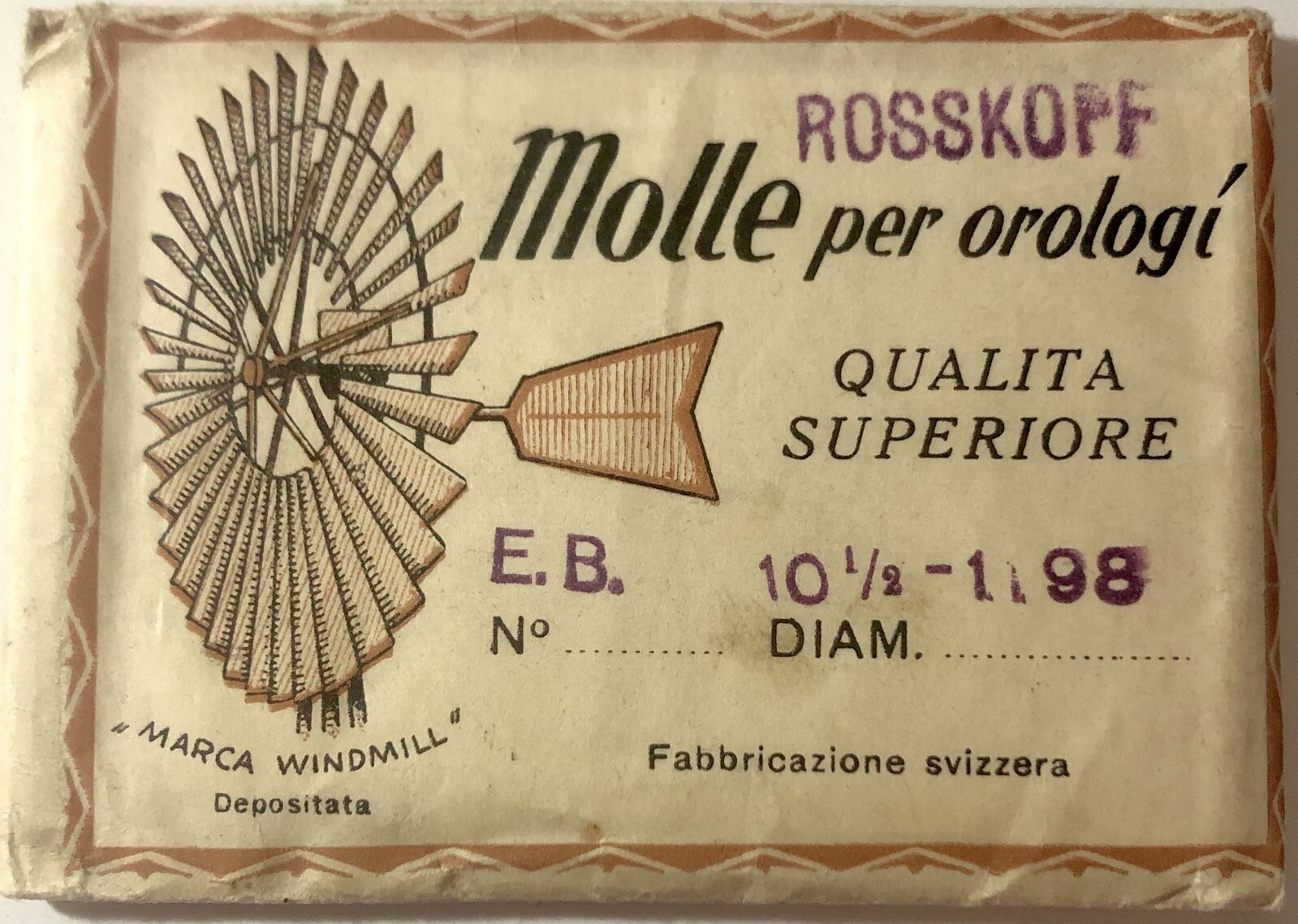 Ressort Principal Pour Montre Roskopf - Référence 1.55 H.4 - Neuf Sans Emballage