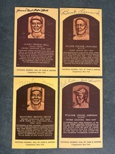 Cool Papa Bell Buck Leonard Monte Irvin 4 Count Signed HOF Plaque Postcards~(PL)